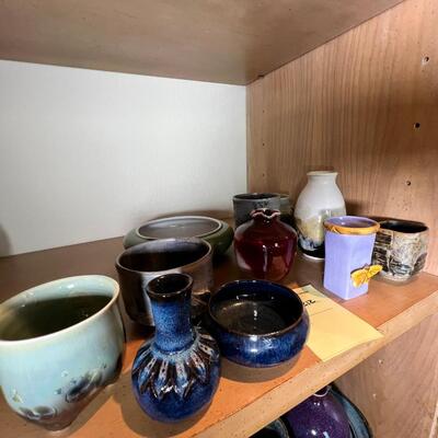 12 smaller vases and ceramic bowls