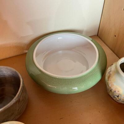 12 smaller vases and ceramic bowls