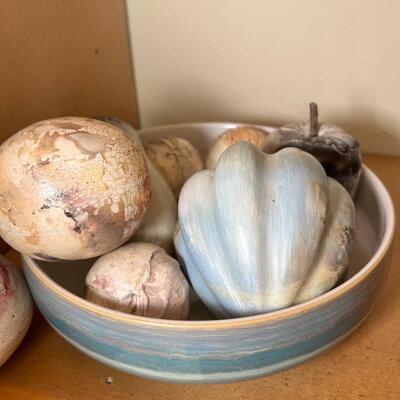 Denby Bowl full of special Unusual  "enclosed" ceramic fruit Vegetables