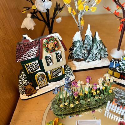Miniature collectible trees and Brandywine collectible buildings