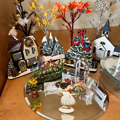 Miniature collectible trees and Brandywine collectible buildings