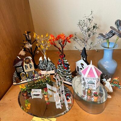Miniature collectible trees and Brandywine collectible buildings