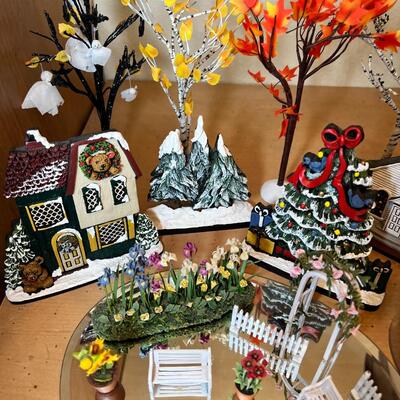 Miniature collectible trees and Brandywine collectible buildings