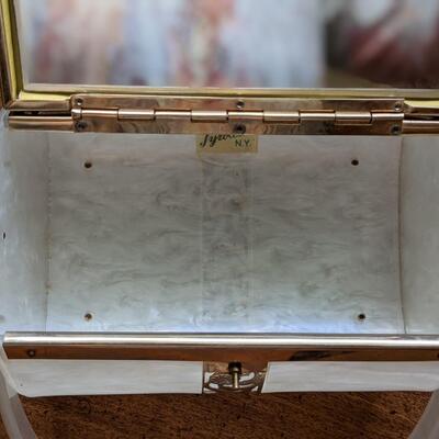 1950's Tyrolean Lucite Purse With Ornate Gold Plated Top, White Lucite Purse