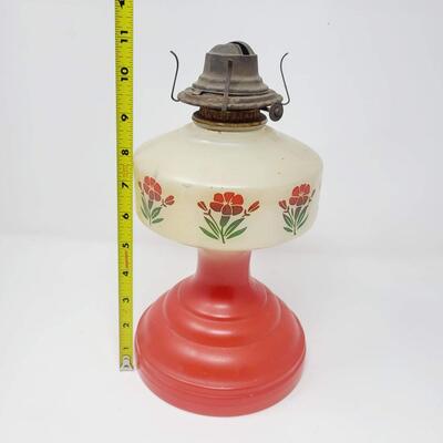 ANTIQUE DEPRESSION GLASS OIL LAMP