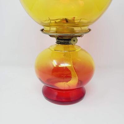 ANTIQUE AMBERINA EAGLE HURRICAN OIL LAMP