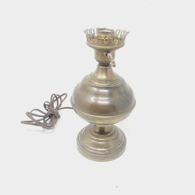 ANTIQUE METAL "ELECTRIC" OIL LAMP