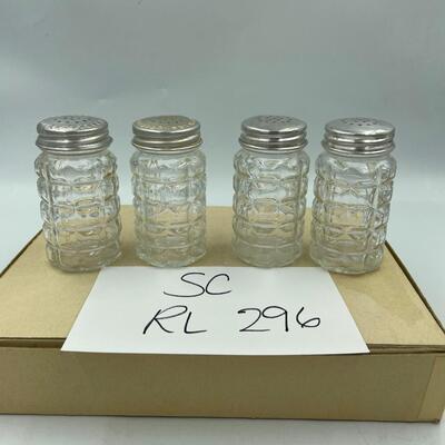 4 individual cut glass shakers