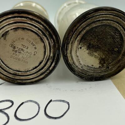Quaker silver Co salt and pepper shakers
