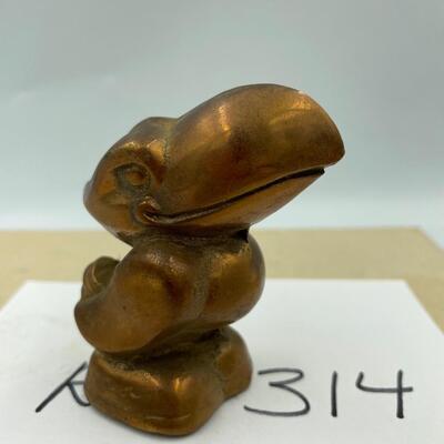 Brass KU Jayhawk paperweight