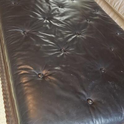 Leather and wood coffee table or bench