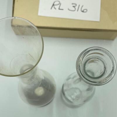Sterling weighted and clear glass vase