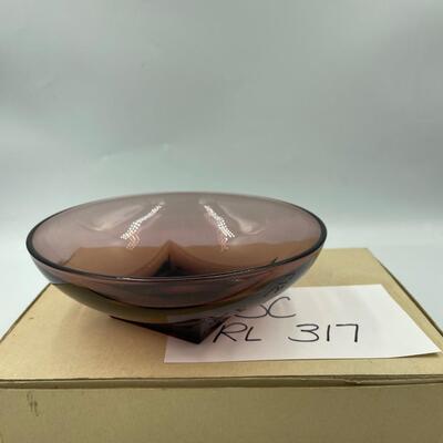 Hazelatlas amethyst purple glass candy bowl
