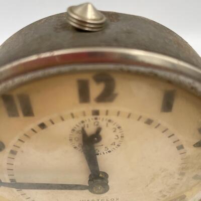 Vintage Westclox gray bingo mechanical alarm clock