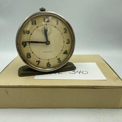 Vintage Westclox gray bingo mechanical alarm clock