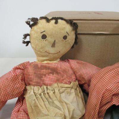 Rare Primitive Early Production Raggedy Ann and Andy