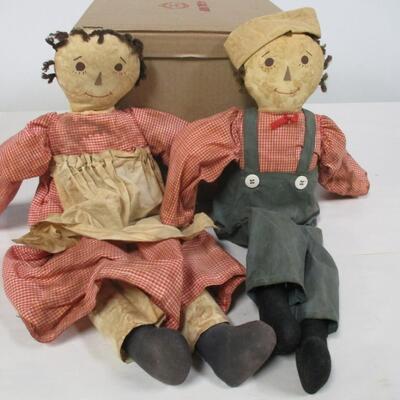 Rare Primitive Early Production Raggedy Ann and Andy