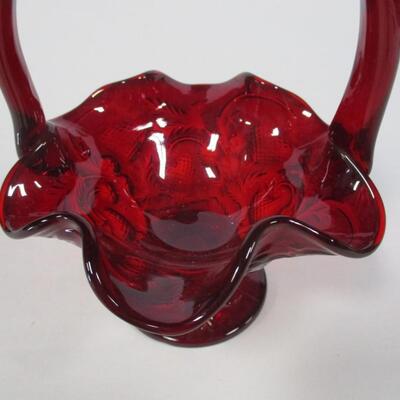 Fenton Art Glass Red Basket