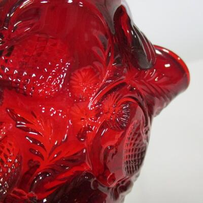 Fenton Art Glass Red Basket