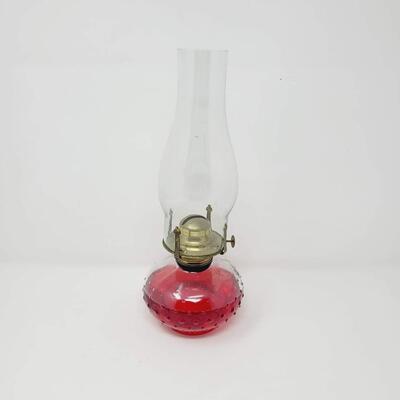VINTAGE CLEAR HOBNAIL OIL LAMP