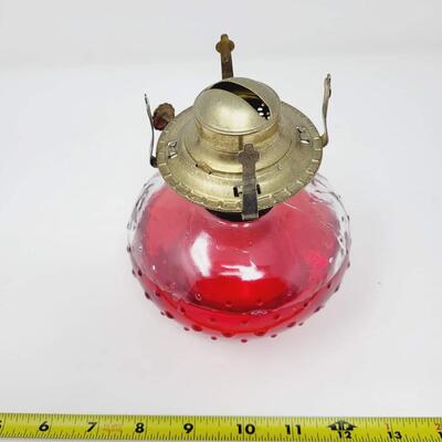 VINTAGE CLEAR HOBNAIL OIL LAMP