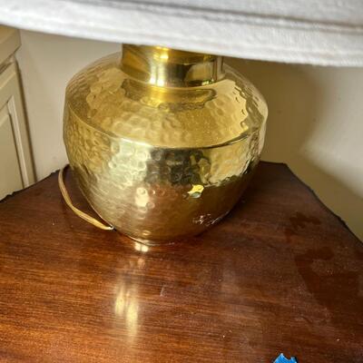 23â€tall brass hammered table lamp