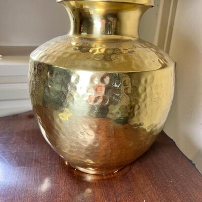 23â€tall brass hammered table lamp