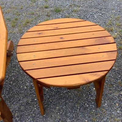 5267 Set of Two Folding Adirondack Chairs and Table