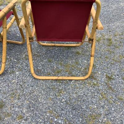 5268 Set of 4 Vintage Bamboo Folding Chairs