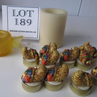 Lot of Small Thanksgiving Candles, and Others