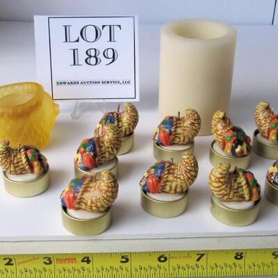 Lot of Small Thanksgiving Candles, and Others