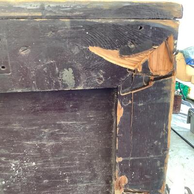 5281 Large Wooden Brown Painted Storage Box
