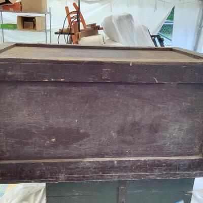 5281 Large Wooden Brown Painted Storage Box