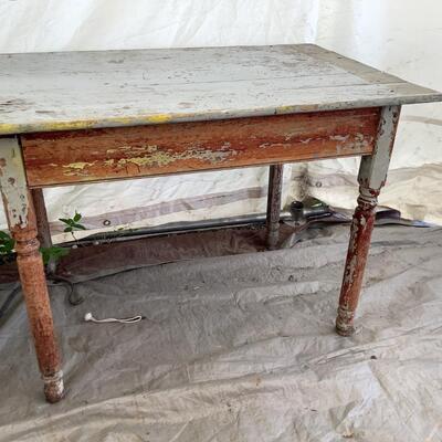 5286 Vintage  Painted Wooden Work Table