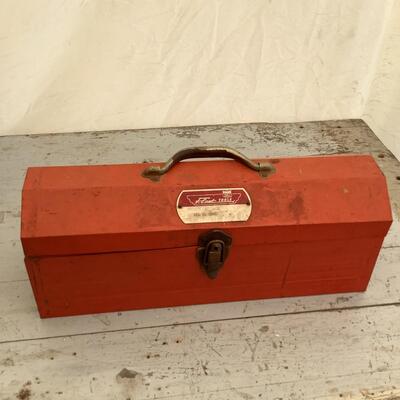 5291 Vintage Metal FLEET Tool box with Tools