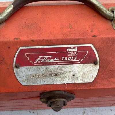 5291 Vintage Metal FLEET Tool box with Tools