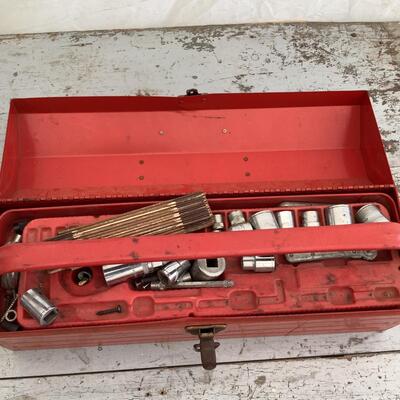 5291 Vintage Metal FLEET Tool box with Tools