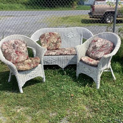 5294 Three piece Wicker Furniture Set with Cushions