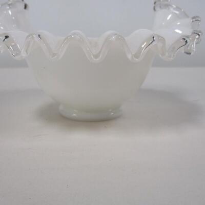 Fenton Art Glass White Basket