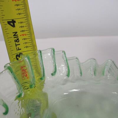 Ruffled Uranium Glass Vase