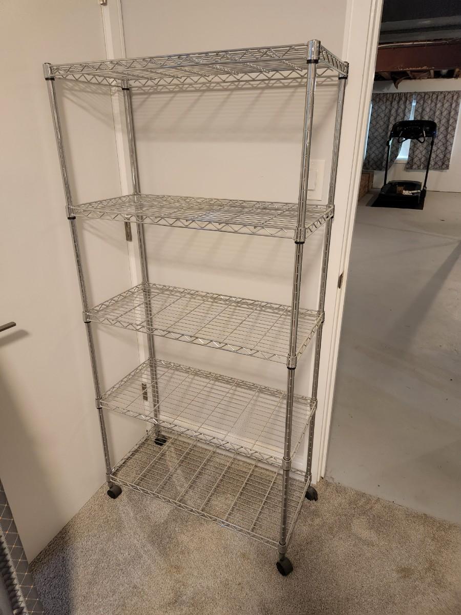 Wire Shelving 5 Shelves on Casters 40" x14" x62"