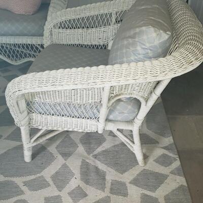 Wicker sofa and chair