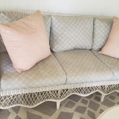 Wicker sofa and chair