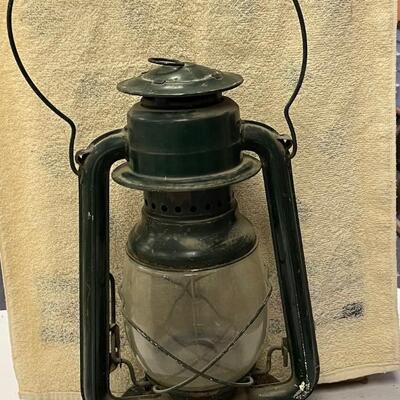 Antique lantern oil kerosene barn lamp