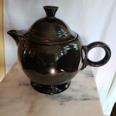 Fiesta black teapot with lid, retired