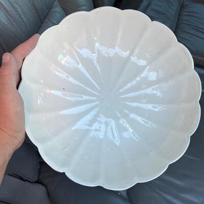 Glass porcelain floral trinket bowl