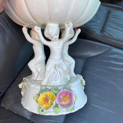 Glass porcelain floral trinket bowl