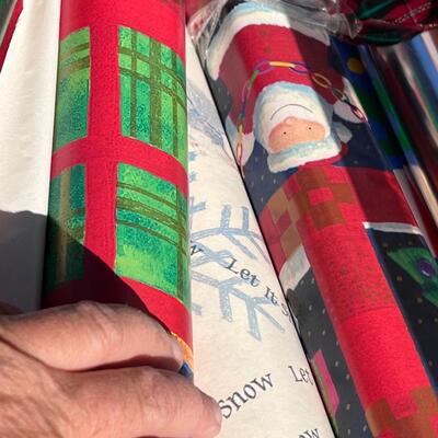Lot of used Christmas wrapping paper