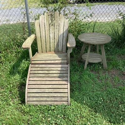 5307 New River Adirondack Chair with Ottoman and Table
