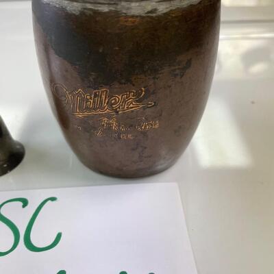 Miller copper mug and bell